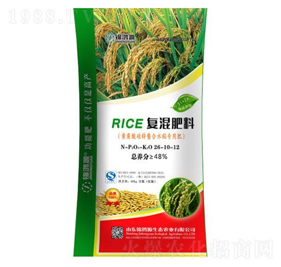 水稻專(zhuān)用復(fù)混肥料26-10-12-錦鴻源