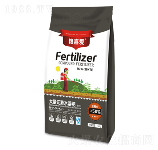 大量元素水溶肥16-6-36+TE-糧喜愛-中盛肥業(yè)