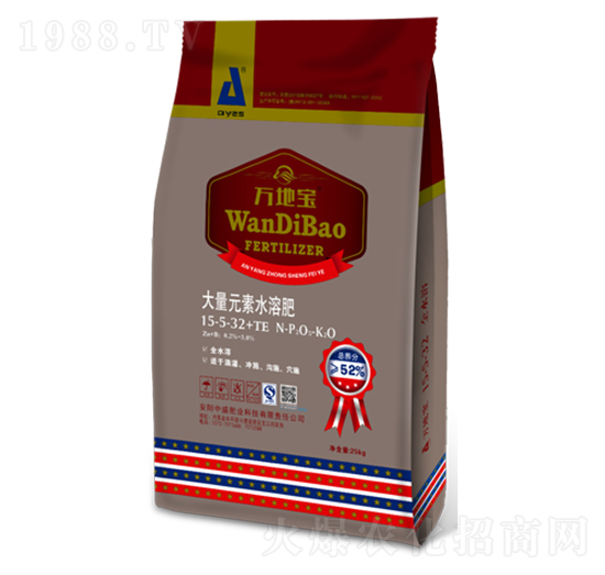 大量元素水溶肥15-5-32+TE-萬地寶-中盛肥業(yè)